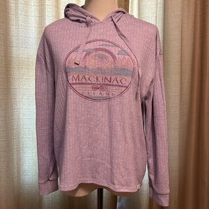 Lavender Lightweight Hooded Sweater Sweatshirt Mackinac Island Top Womens Medium